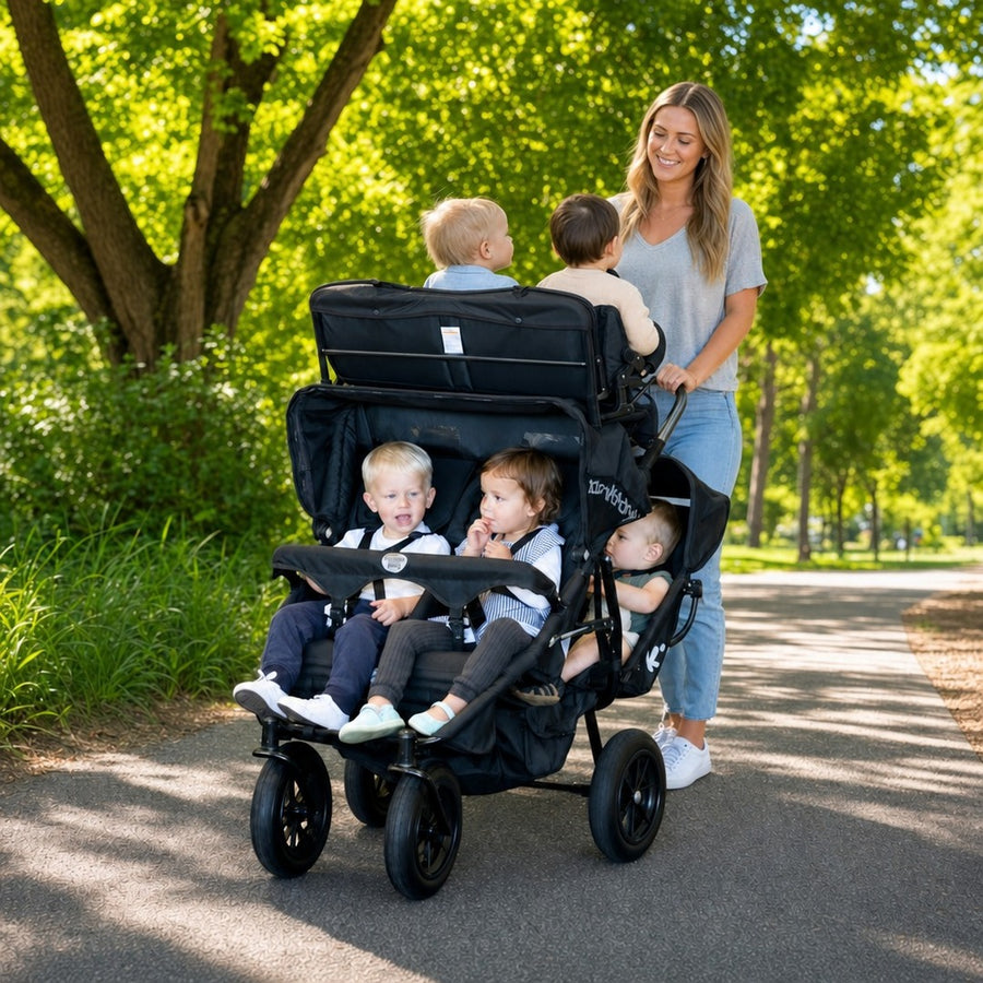 Multi Seat Stroller For Six (Double Toddler seat and Double Baby Recliner Seat)