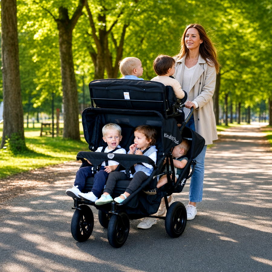 Multi Seat Stroller For Six (Double Toddler seat and Double Baby Recliner Seat)